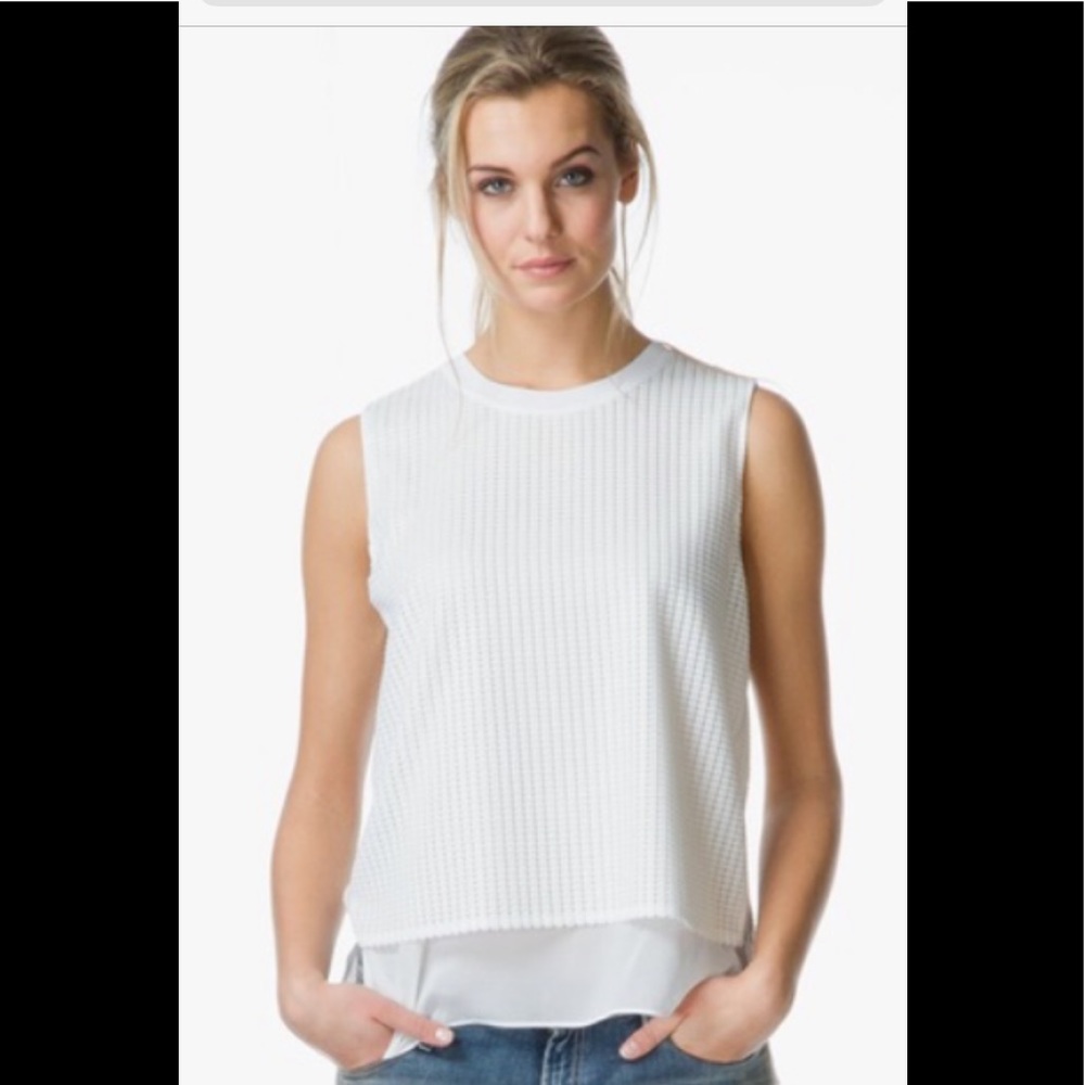 Vince mesh overlay pullover top
